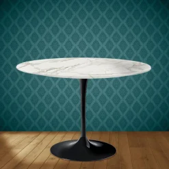 Tavolo Tulip Eero Saarinen H 74 Rotondo in Ceramica Lucid Made in Italy - Scarlet