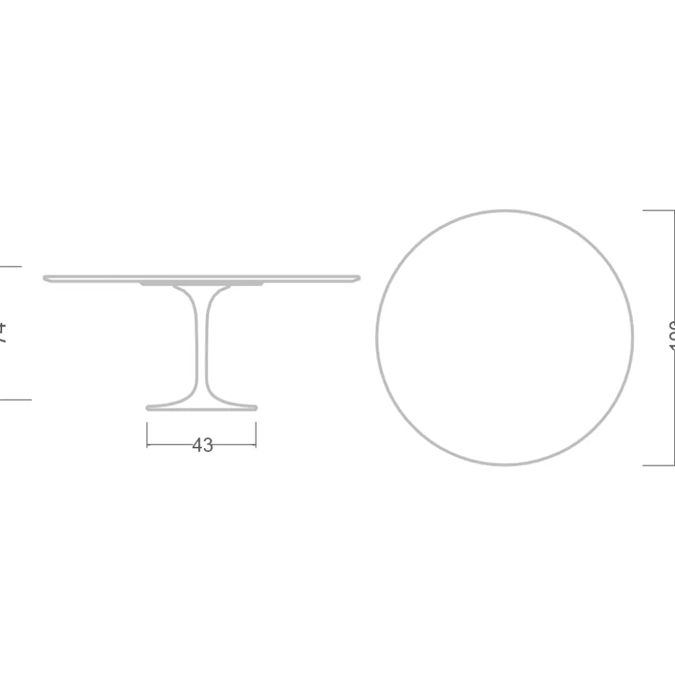 Tavolo Tulip Eero Saarinen H 74 Rotondo in Ceramica Lucid Made in Italy - Scarlet