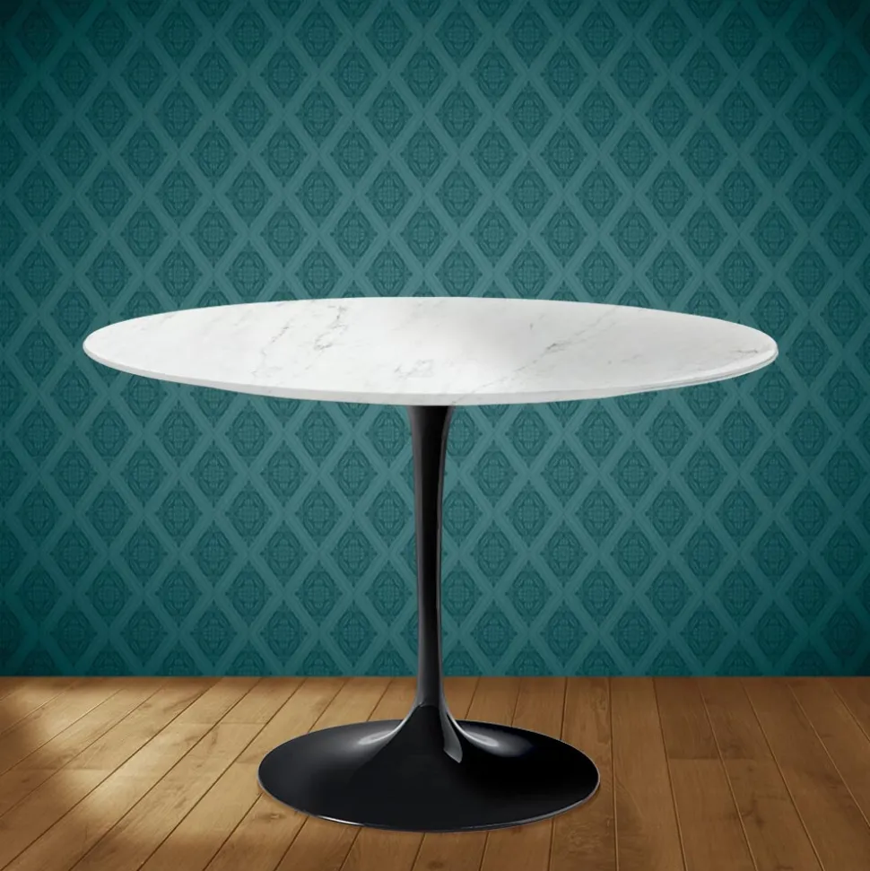 Tavolo Tulip Eero Saarinen H 74 Rotondo in Ceramica Salina Made in Italy - Scarlet