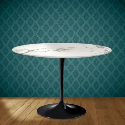 Tavolo Tulip Eero Saarinen H 74 Rotondo in Ceramica Aura 22 Made in Italy - Scarlet