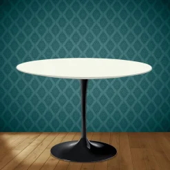 Tavolo Tulip Eero Saarinen H 74 Rotondo in Ceramica Moonè Made in Italy - Scarlet