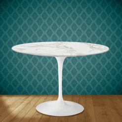 Tavolo Tulip Eero Saarinen H 74 Rotondo in Ceramica Morpheus Made in Italy - Scarlet