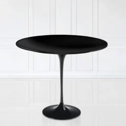 Tavolo Tulip Eero Saarinen H 74 Rotondo in Laminato Liquido Nero Made in Italy - Scarlet