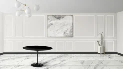 Tavolo Tulip Eero Saarinen H 74 Rotondo in Laminato Liquido Nero Made in Italy - Scarlet