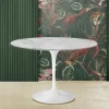 Tavolo Tulip Eero Saarinen H 74 Rotondo in Marmo Arabescato Made in Italy - Scarlet