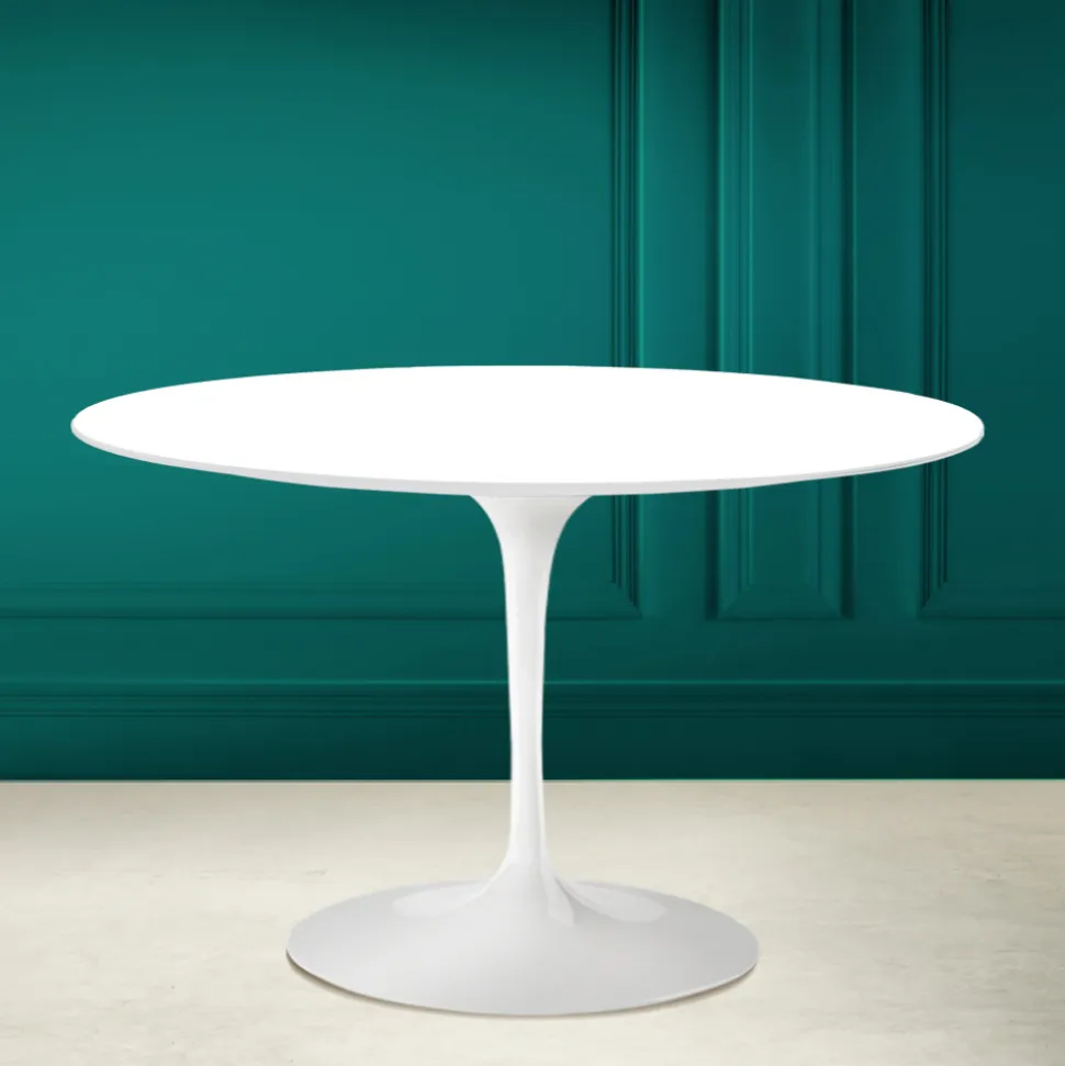 Tavolo Tulip Eero Saarinen H 73 Rotondo in Bianco Assoluto Made in Italy - Scarlet