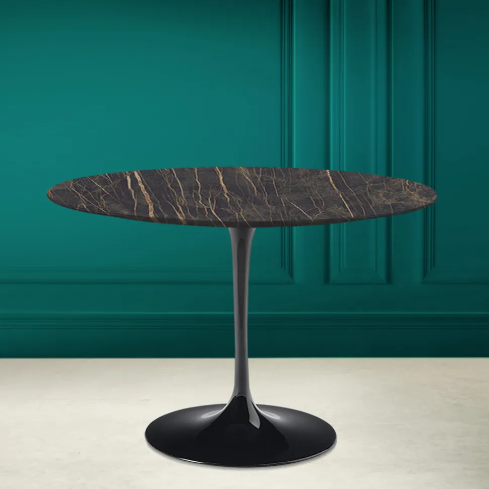 Tavolo Tulip Eero Saarinen H 73 Rotondo in Ceramica Noir Desire Made in Italy - Scarlet