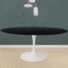Tavolo Tulip Eero Saarinen H 74 Rotondo in Rovere Tinto Nero Made in Italy - Scarlet
