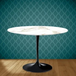 Tavolo Tulip Eero Saarinen H 74 Rotondo in Ceramica Entzo Made in Italy - Scarlet