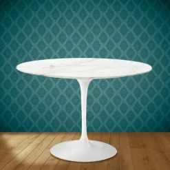 Tavolo Tulip Eero Saarinen H 74 Rotondo in Ceramica Rem Made in Italy - Scarlet