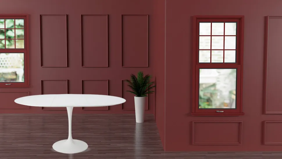 Tavolo Tulip Saarinen H 74 Allungabile in Laminato Liquido Bianco Made in Italy - Scarlet