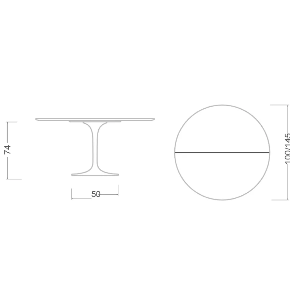 Tavolo Tulip Saarinen H 74 Allungabile in Laminato Liquido Bianco Made in Italy - Scarlet