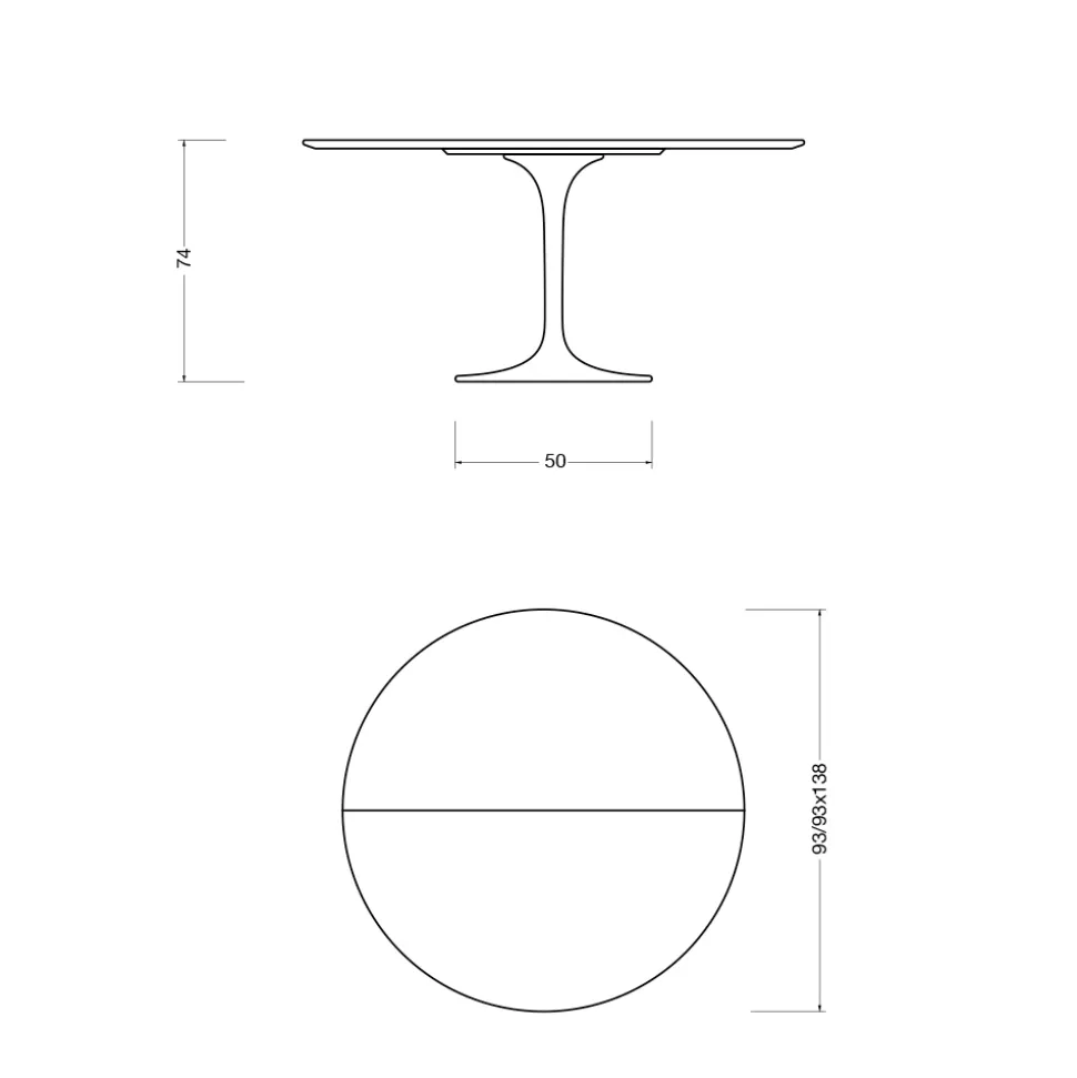 Tavolo Tulip Saarinen H 74 Allungabile in Laminato Liquido Bianco Made in Italy - Scarlet
