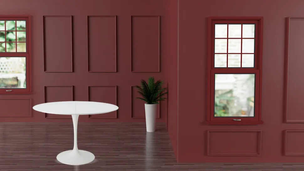 Tavolo Tulip Saarinen H 74 Allungabile in Laminato Liquido Bianco Made in Italy - Scarlet
