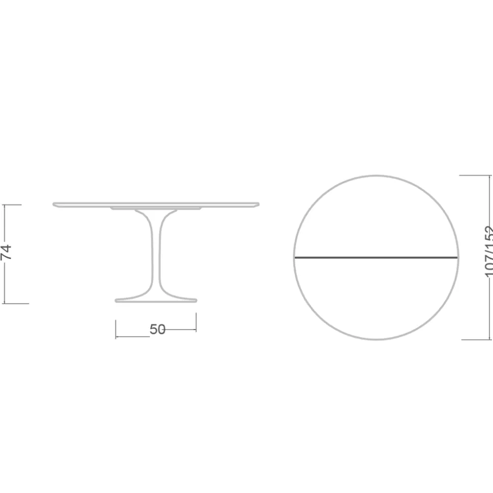 Tavolo Tulip Saarinen H 74 Allungabile in Laminato Liquido Bianco Made in Italy - Scarlet