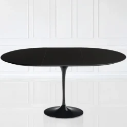 Tavolo Tulip Saarinen H 74 Allungabile in Laminato Liquido Nero Made in Italy - Scarlet