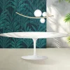 Tavolo Tulip Saarinen H 74 cm in Ceramica Florim Statuario Lucido - Scarlet