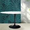 Tavolo Tulip Saarinen H 74 cm Rotondo in Ceramica Florim Bianco Lucido - Scarlet