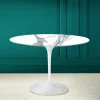 Tavolo Tulip Saarinen H 73 Rotondo in Ceramica Statuario Altissimo Made in Italy - Scarlet