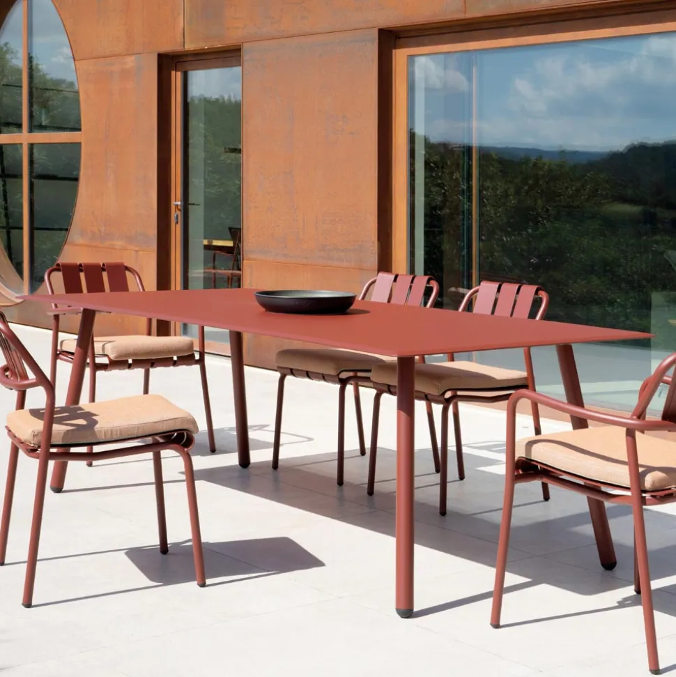 Tavolo 220x100 cm da Esterno in Alluminio di Diverse Finiture - Risplendente