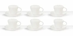 Tazze da The in Porcellana Bianca Decorata 6 Pezzi Design Shabby - Rafiki