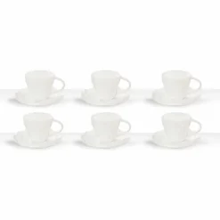 Tazze da The in Porcellana Bianca Decorata 6 Pezzi Design Shabby - Rafiki