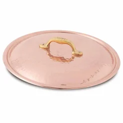 Tegame in Rame Stagnato a Mano Tondo 2 Manici e Coperchio 32 cm - Giangiorgio