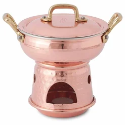 Tegamino Bombato per Salsa in Rame Stagnato a Mano Base e Coperchio - Gianmatteo