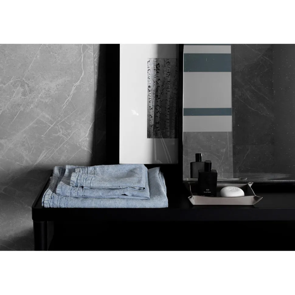 Telo da Bagno in Lino Pesante Azzurro Design di Lusso Italiano - Jojoba