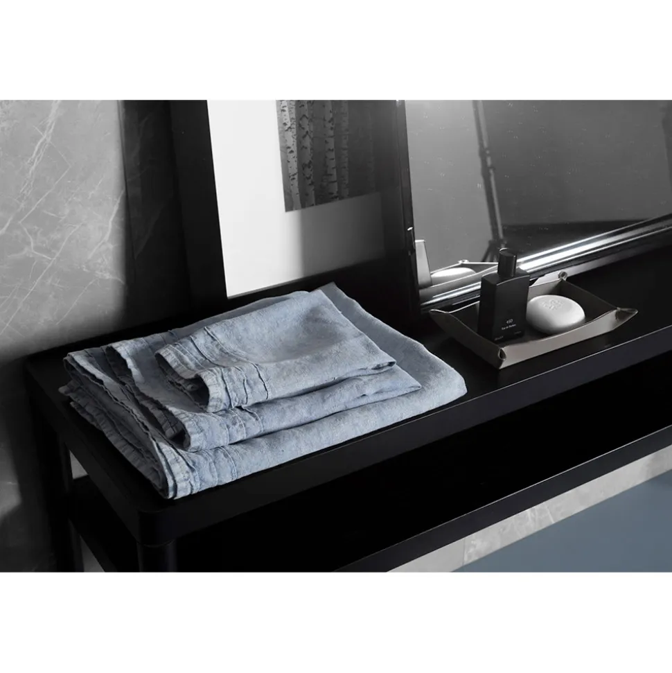 Telo da Bagno in Lino Pesante Azzurro Design di Lusso Italiano - Jojoba
