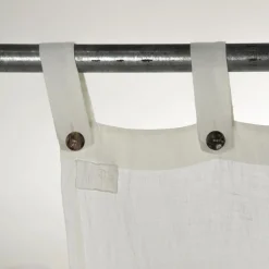 Tenda Bianca di Lino Leggero con Bottoni Design di Lusso Italiano - Geogeo