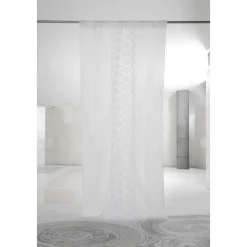 Tenda di Lino Retro Leggero con Organza e Ricamo di Lusso Italiano - Marinella