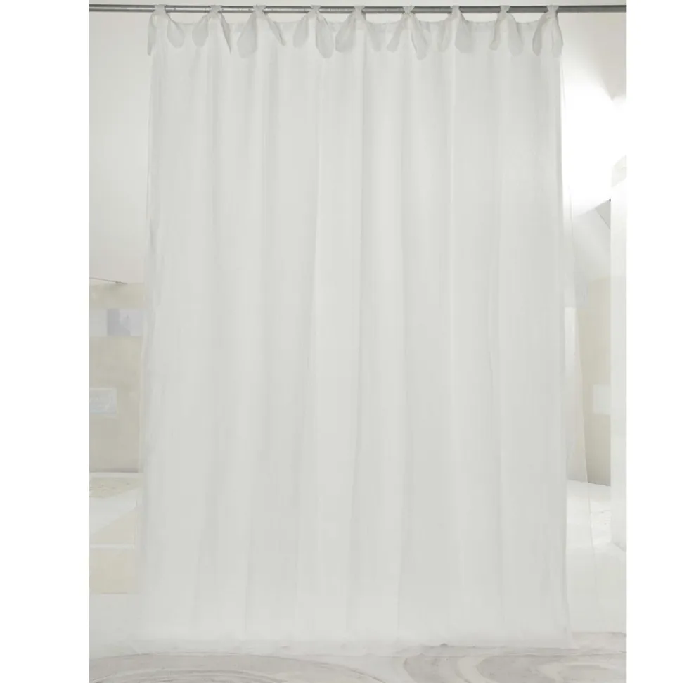 Tenda in Lino Leggero Bianco o Retrò e Organza con Laccetti di Lusso - Karnak