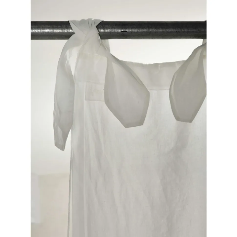 Tenda in Lino Leggero Bianco o Retrò e Organza con Laccetti di Lusso - Karnak