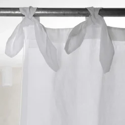 Tenda in Lino Leggero Bianco o Retrò e Organza con Laccetti di Lusso - Karnak