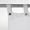Tenda in Lino Pesante Bianco con Bottoni Qualità Italiana di Lusso - Gorgia
