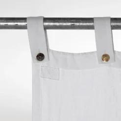 Tenda in Lino Pesante Bianco con Bottoni Qualità Italiana di Lusso - Gorgia
