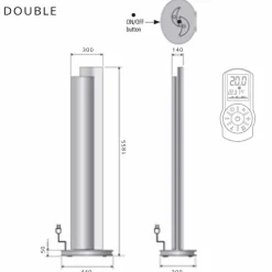 Termoarredo a Terra Elettrico con Led Design Singolo o Doppio a 500 W - Stilus