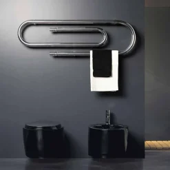 Termoarredo design Graffe idraulico con finitura cromata by Scirocco H
