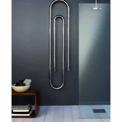 Termoarredo design graffetta elettrico con finitura cromata Scirocco H