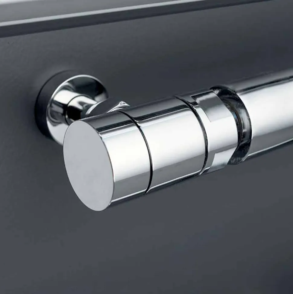 Termoarredo design graffetta elettrico con finitura cromata Scirocco H