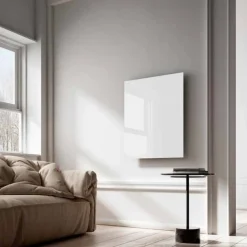 Termoarredo elettrico a raggi infrarossi design in vetro bianco Clear