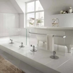 Termoarredo elettrico da pavimento di design in vetro trasparente Star
