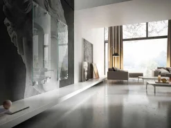 Termoarredo elettrico di design in vetro trasparente Star,made in Italy