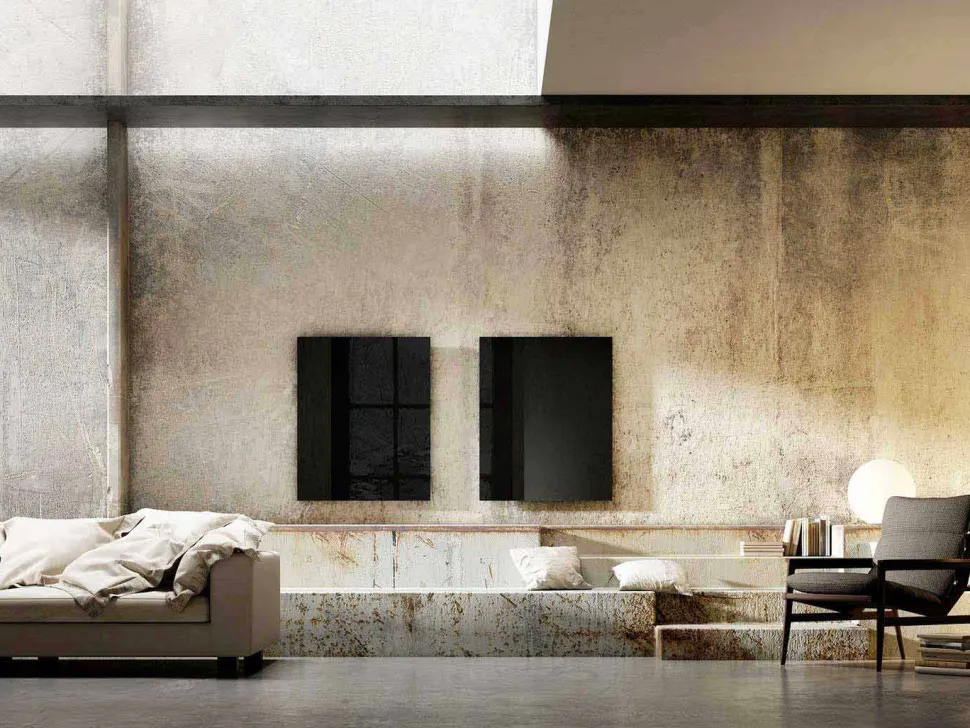 Termoarredo elettrico di design a raggi infrarossi in vetro nero Clear