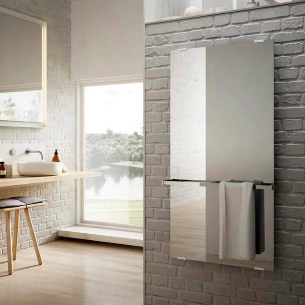 Termoarredo elettrico in vetro a specchio design Star, made in Italy
