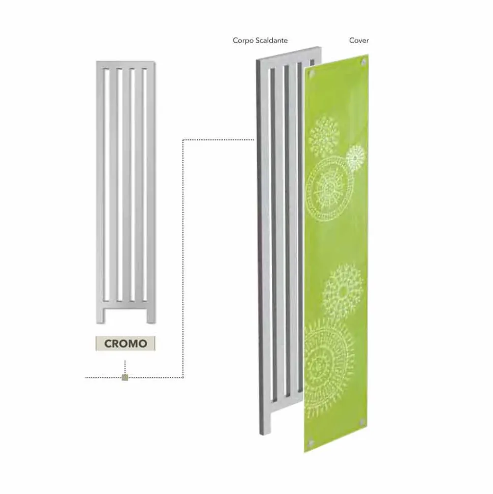 Termoarredo elettrico verticale con cover di design New Dress Scirocco H