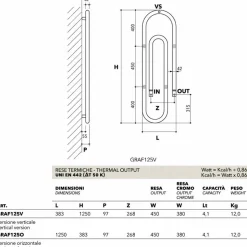 Termoarredo Graffe idraulico, design moderno, made in Italy Scirocco H