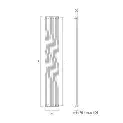 Termoarredo Idraulico con Elementi Verticali Curvati Made in Italy - Ribes
