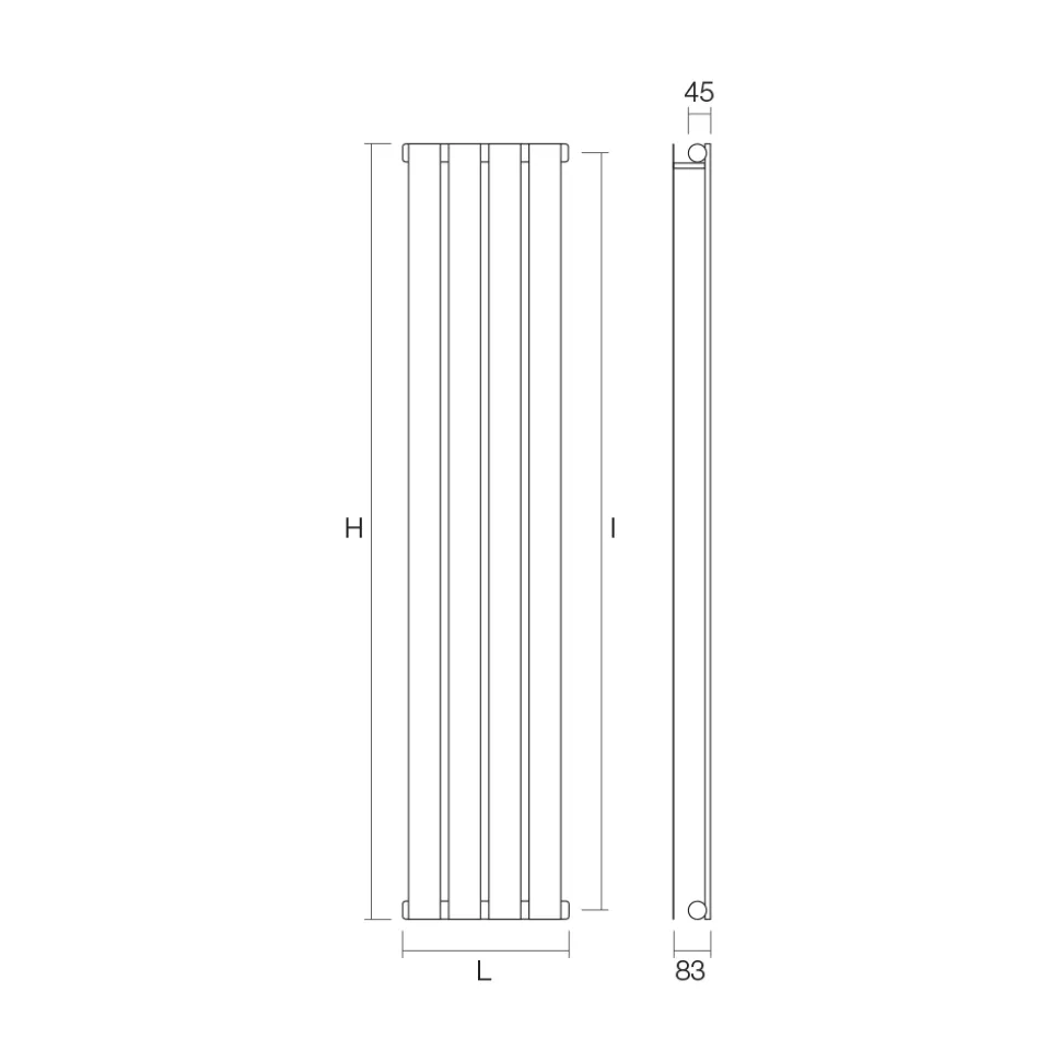 Termoarredo Idraulico con Singola Serie di Elementi Piatti Made in Italy - Zabaione